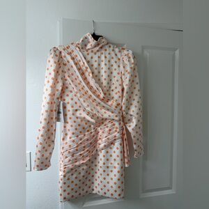 Orange Polka Dot Wrap Dress RonnyKobo